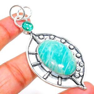 Womens Amazonite Peridot Pendant (Only)